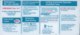  Instruction Card Payphone Insert