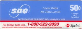 SBC  Payphone  Instruction Card Payphone Insert